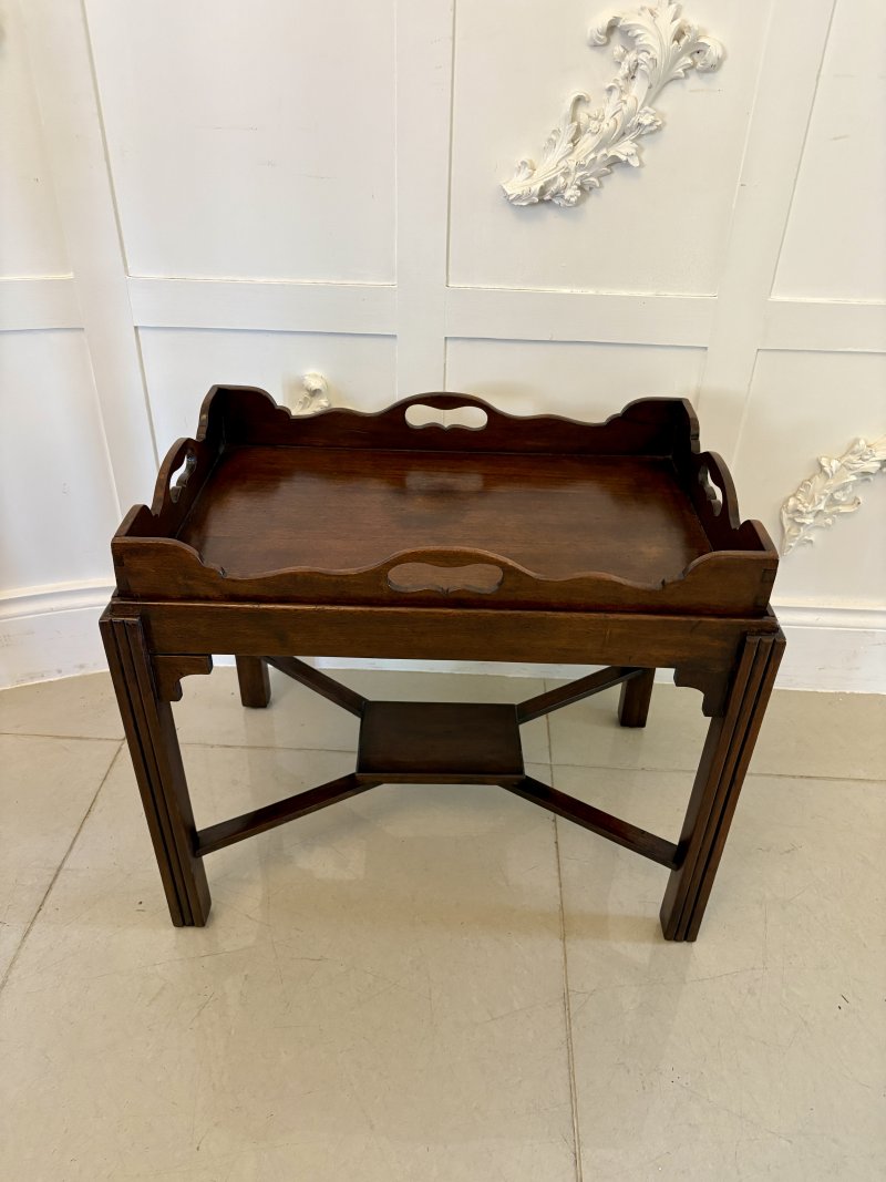 Antique Edwardian Quality Mahogany Butlers Tray on Stand - Image 5